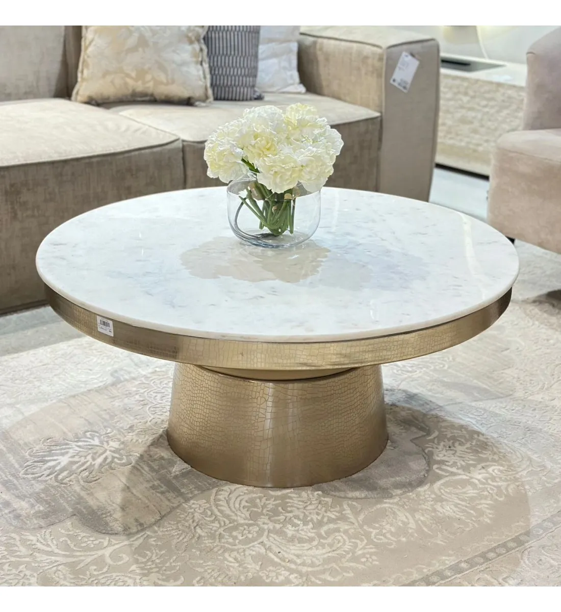 طاولة ديكور بسطح رخام من بولتون92×92×40سم 