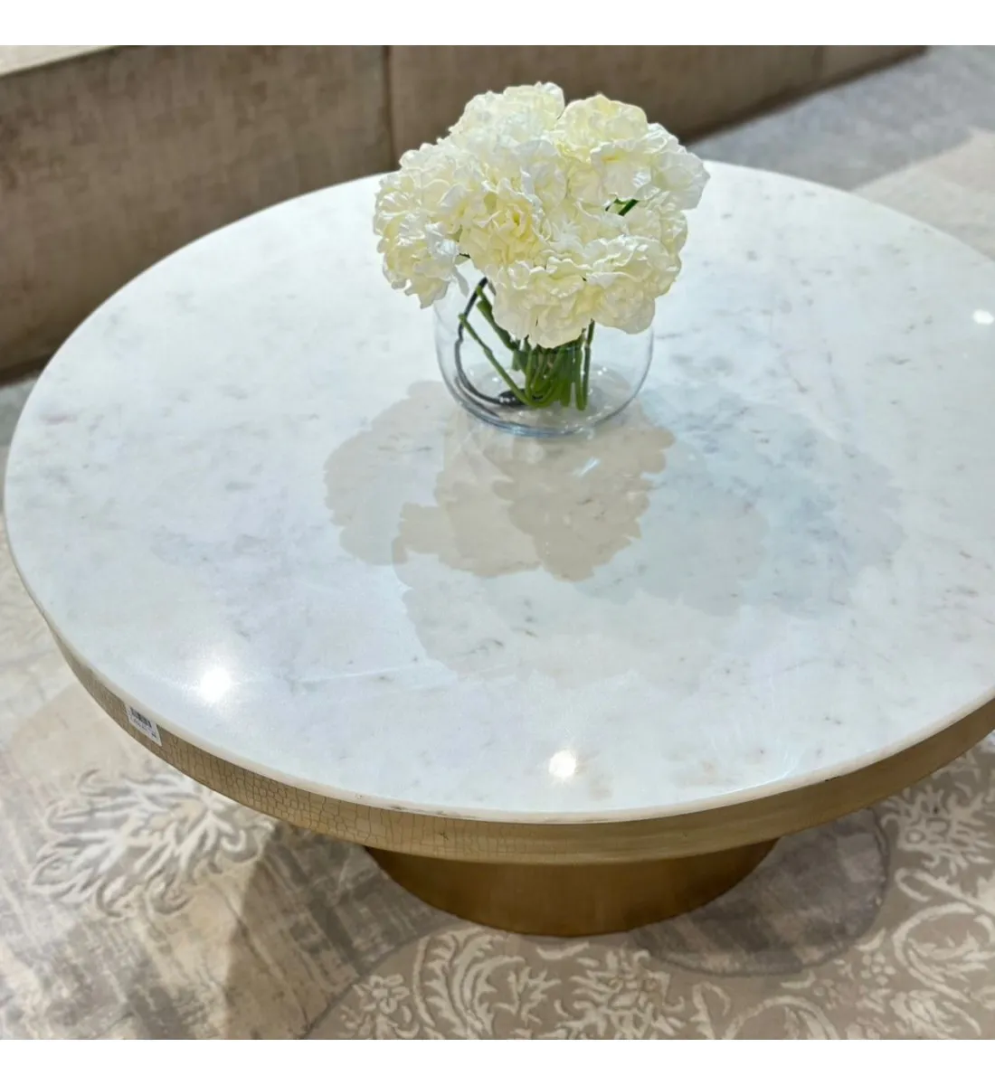 طاولة ديكور بسطح رخام من بولتون92×92×40سم 