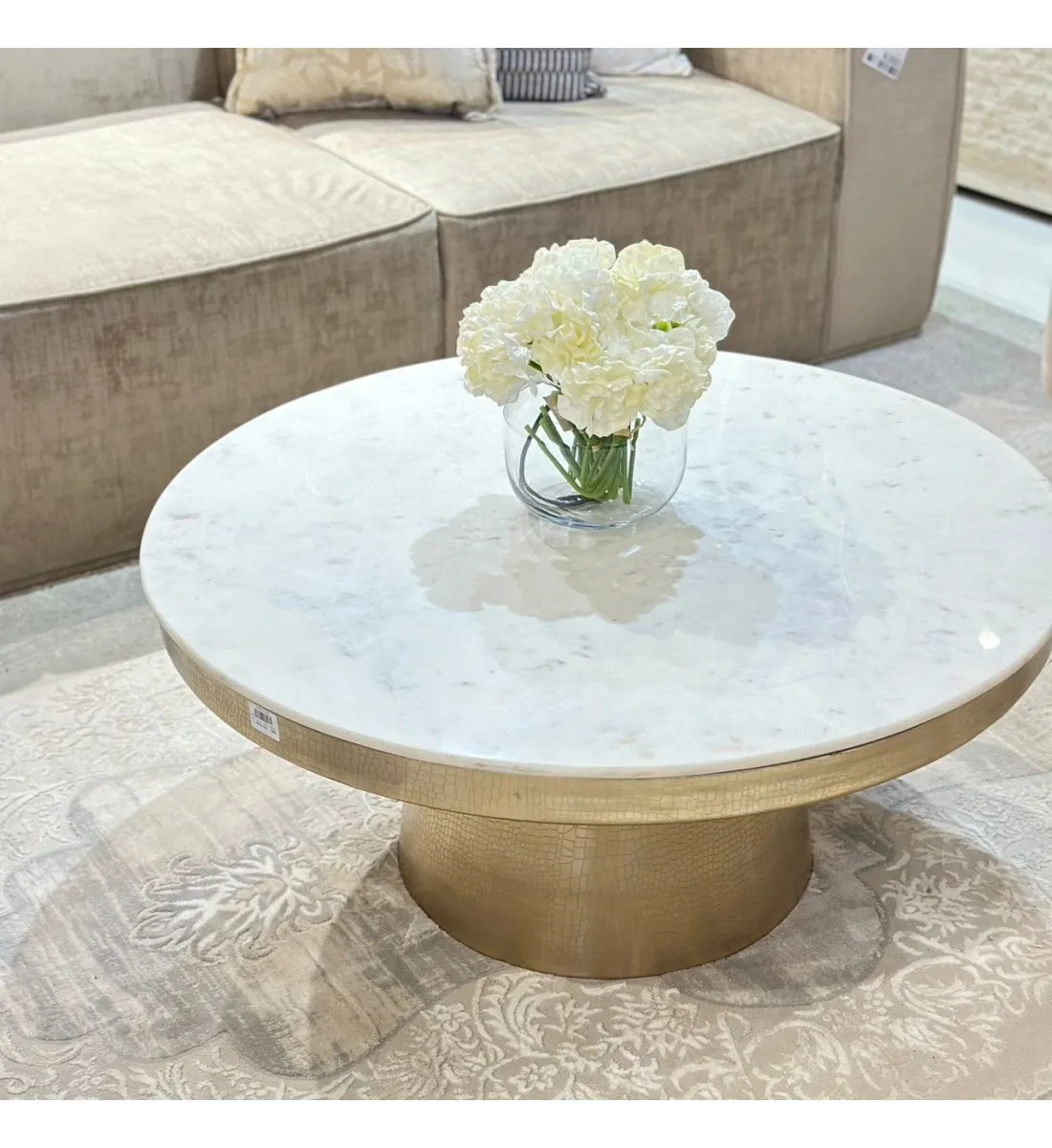 طاولة ديكور بسطح رخام من بولتون92×92×40سم 