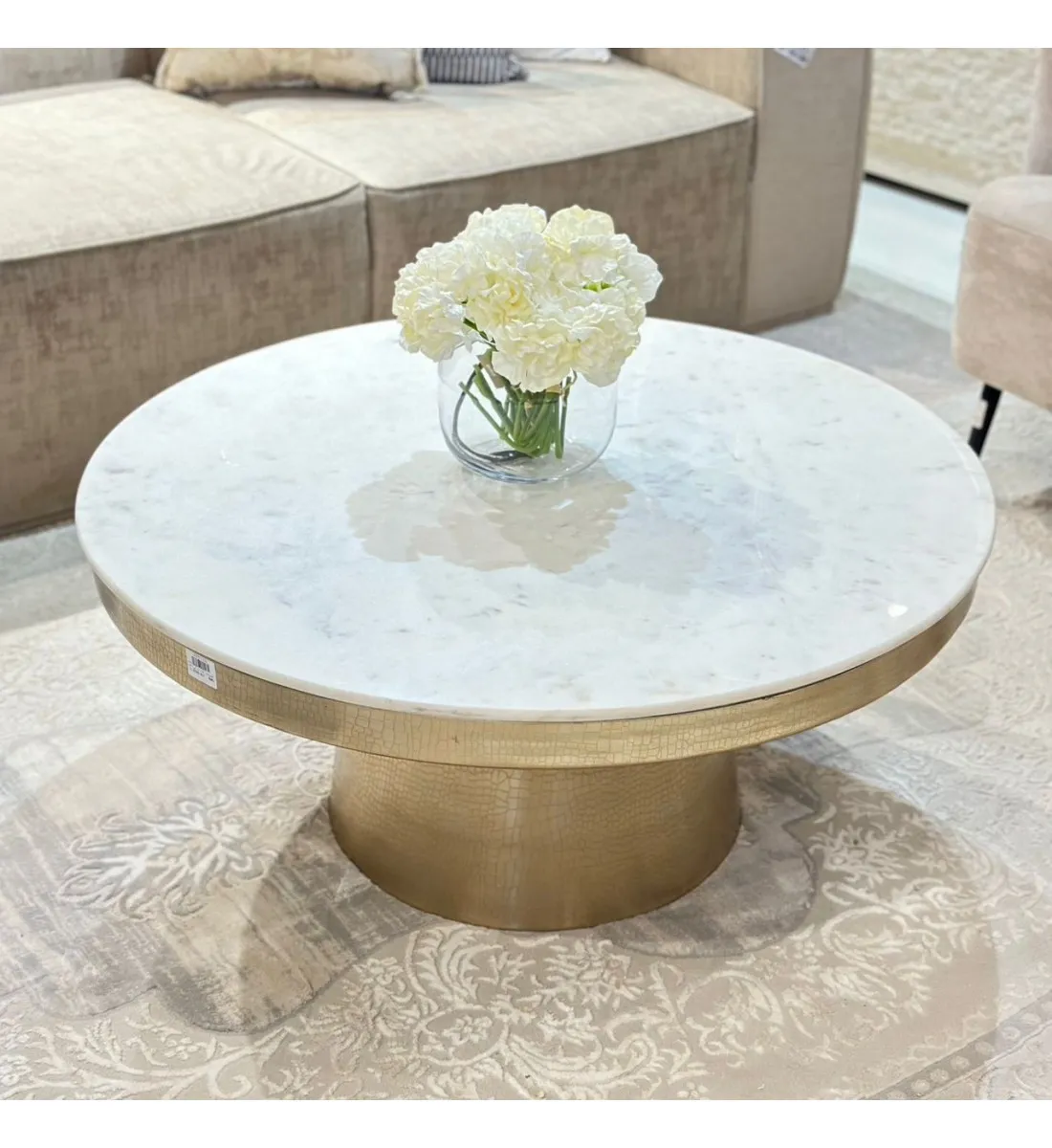 طاولة ديكور بسطح رخام من بولتون92×92×40سم 