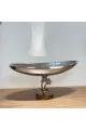 صحن تقديم من الاستانلس استيل  وقاعده مقاس45×20×18سم 