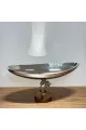 صحن تقديم من الاستانلس استيل  وقاعده مقاس45×20×18سم 