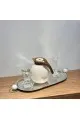 صحن تقديم من الاستانلس استيل   مقاس25×48×2سم 