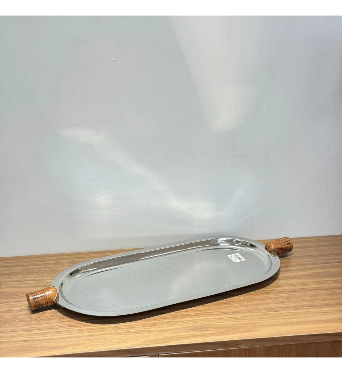 صحن تقديم من الاستانلس استيل   مقاس25×48×2سم 
