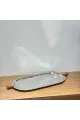 صحن تقديم من الاستانلس استيل   مقاس25×48×2سم 