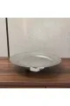 صحن تقديم من الاستانلس استيل  وقاعده اكرليك مقاس 26×26×6سم 
