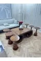 طاولات خشب قشرة الجوز 7 قطع 
