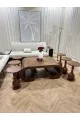 طاولات خشب قشرة الجوز 7 قطع 