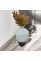 فازه زجاج  تصميم كلاسيك ابيض مقاس 37×10×10سم 