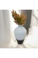 فازه زجاج  تصميم كلاسيك ابيض مقاس 37×10×10سم 