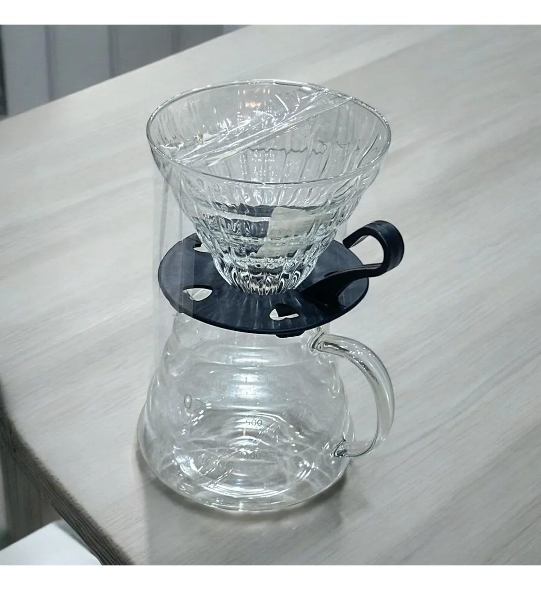 طقم تقطير v60 الة قهوة مكونة من قمع زجاجي وسيرفر زجاجي