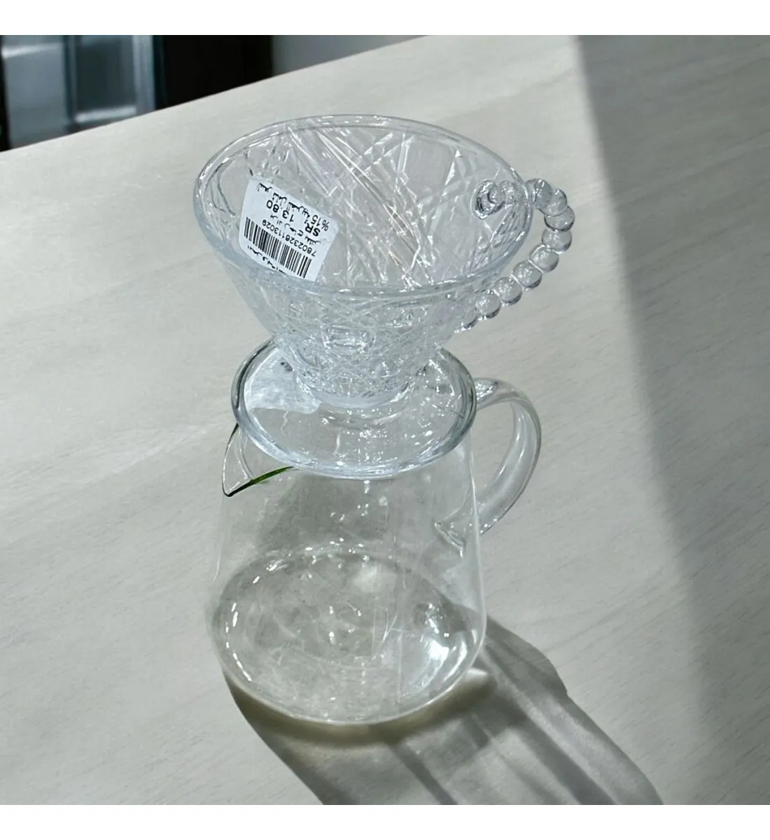 طقم تقطير v60 الة قهوة مكونة من قمع زجاجي وسيرفر زجاجي