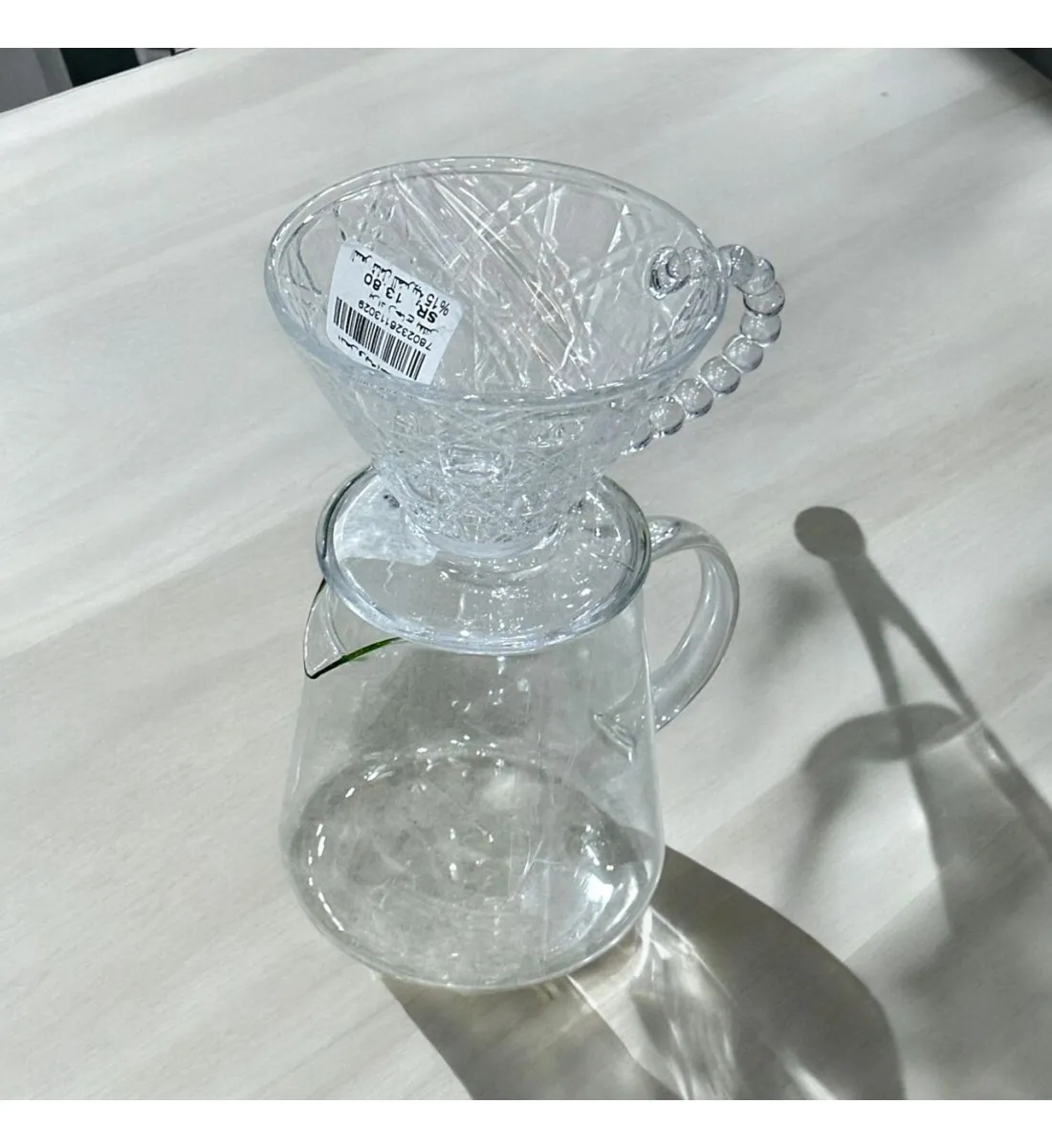 طقم تقطير v60 الة قهوة مكونة من قمع زجاجي وسيرفر زجاجي