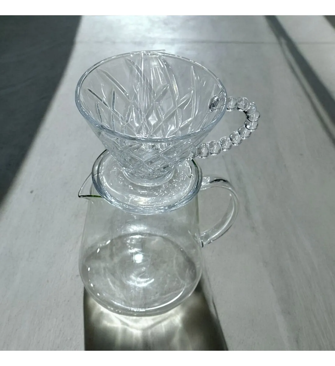 طقم تقطير v60 الة قهوة مكونة من قمع زجاجي وسيرفر زجاجي
