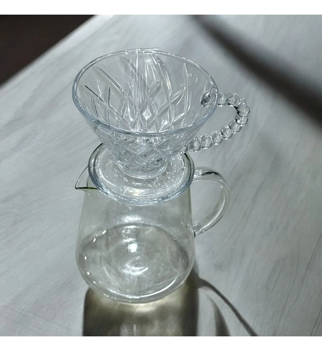 طقم تقطير v60 الة قهوة مكونة من قمع زجاجي وسيرفر زجاجي