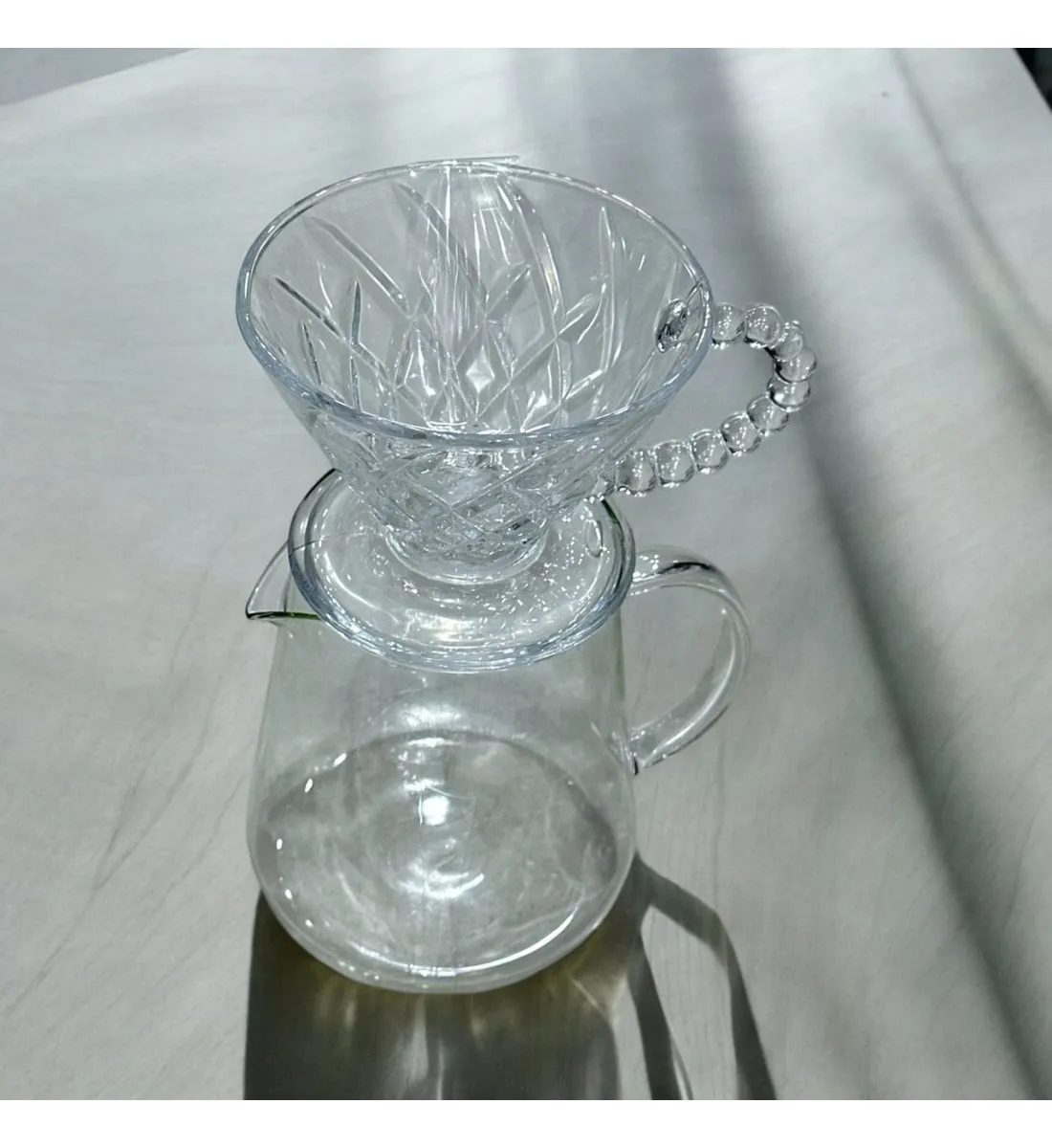 طقم تقطير v60 الة قهوة مكونة من قمع زجاجي وسيرفر زجاجي