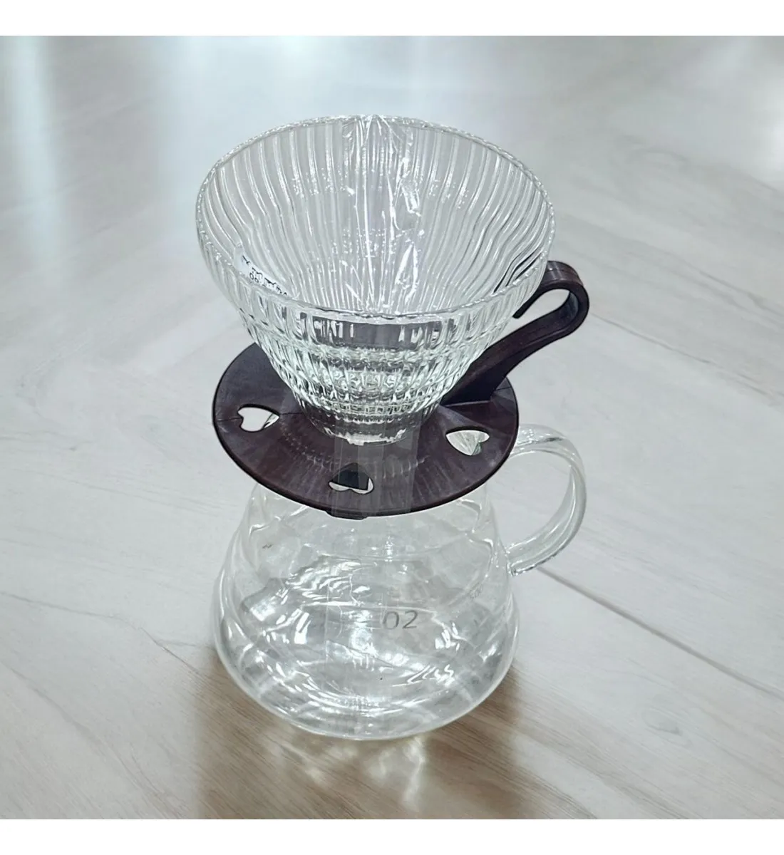 طقم تقطير v60 الة قهوة مكونة من قمع زجاجي وسيرفر زجاجي