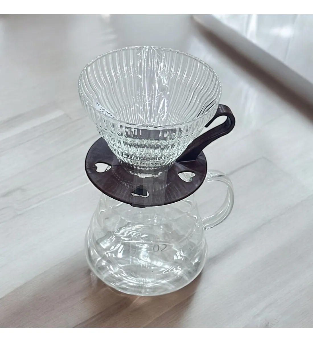 طقم تقطير v60 الة قهوة مكونة من قمع زجاجي وسيرفر زجاجي