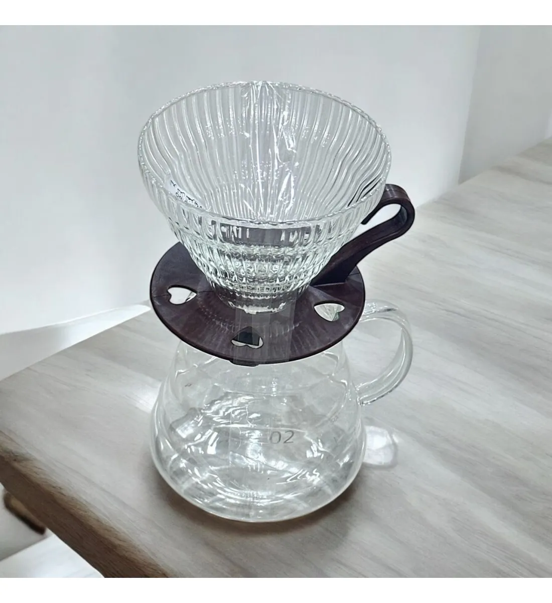 طقم تقطير v60 الة قهوة مكونة من قمع زجاجي وسيرفر زجاجي