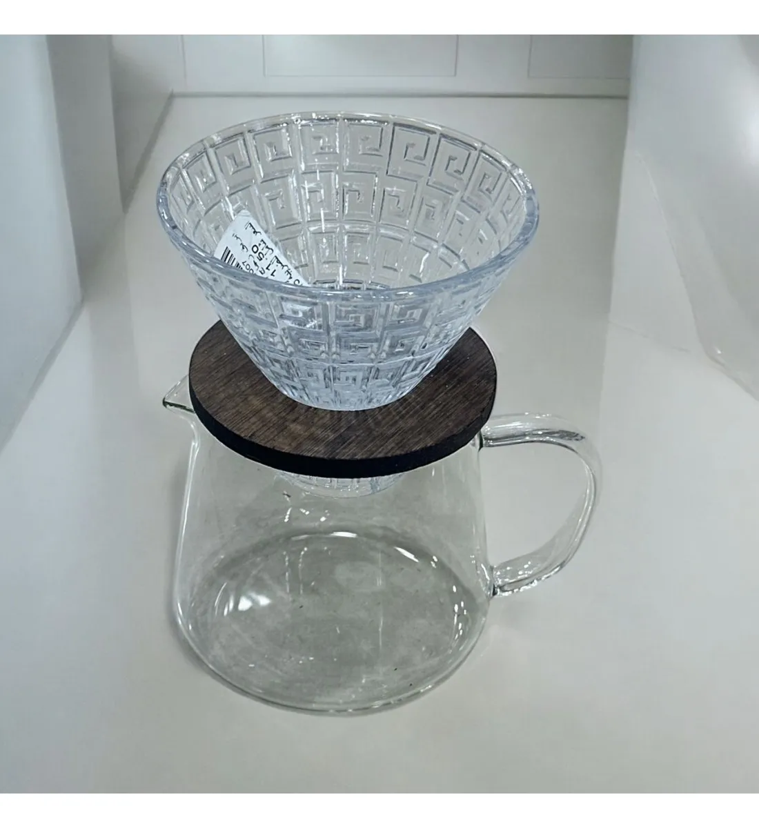 طقم تقطير v60 الة قهوة مكونة من قمع زجاجي وسيرفر زجاجي