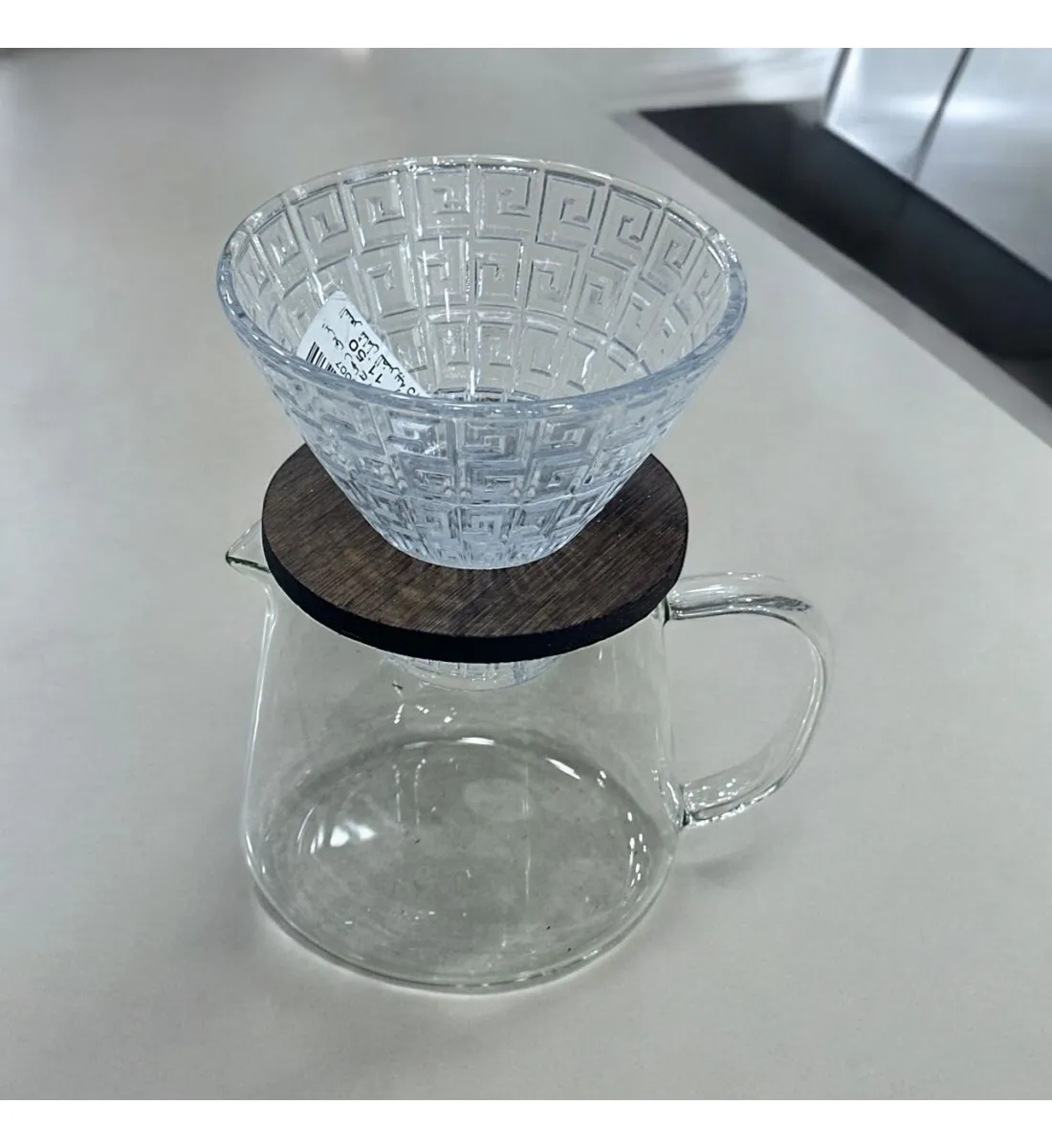 طقم تقطير v60 الة قهوة مكونة من قمع زجاجي وسيرفر زجاجي