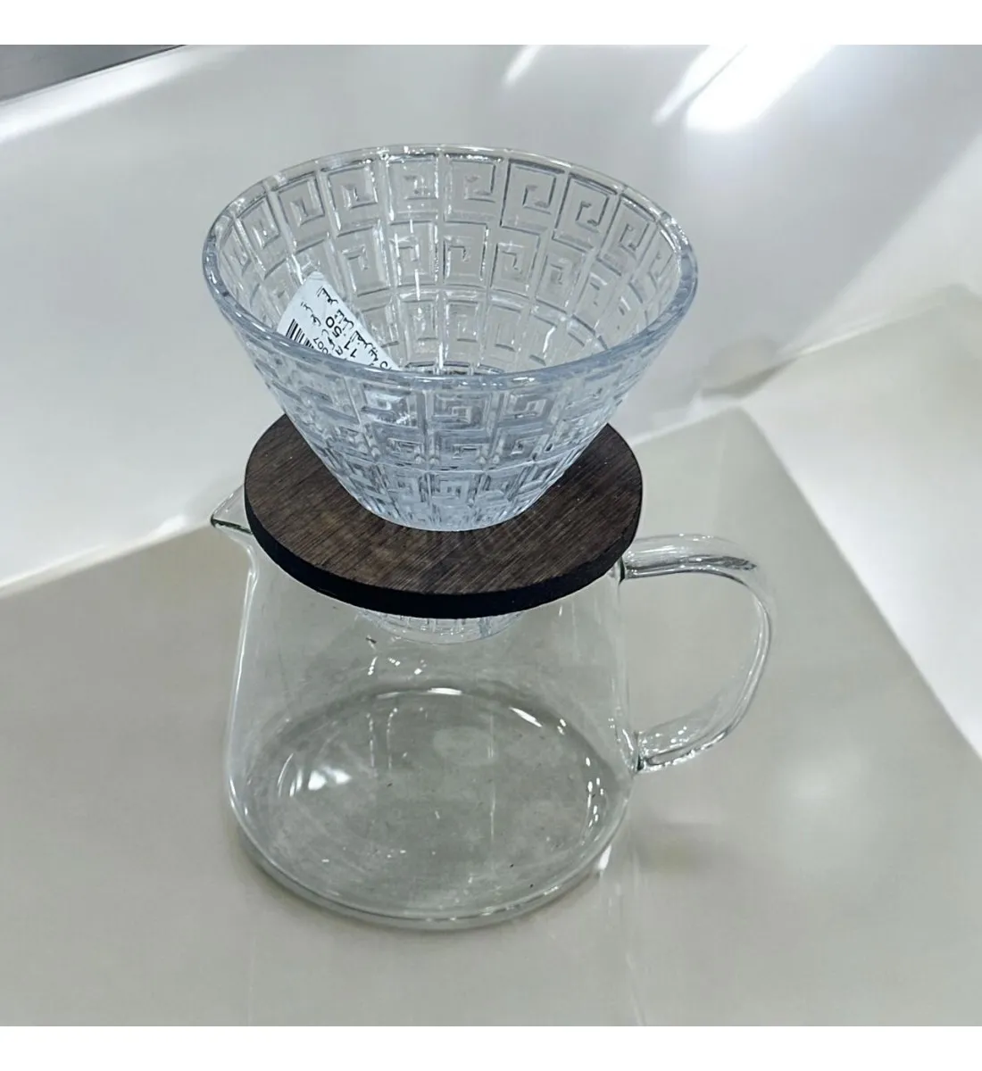طقم تقطير v60 الة قهوة مكونة من قمع زجاجي وسيرفر زجاجي