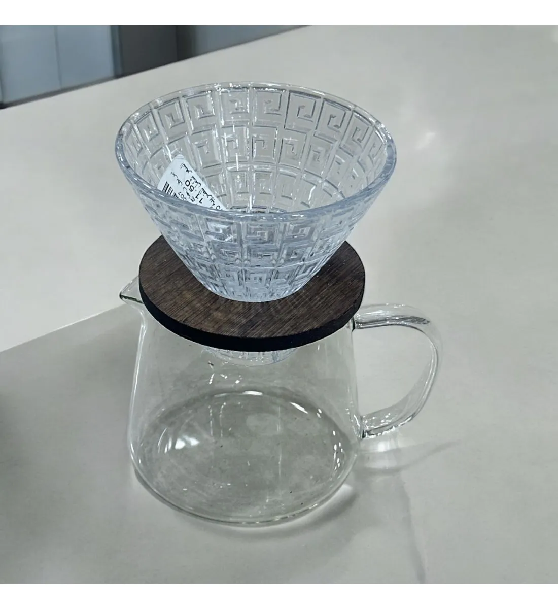 طقم تقطير v60 الة قهوة مكونة من قمع زجاجي وسيرفر زجاجي