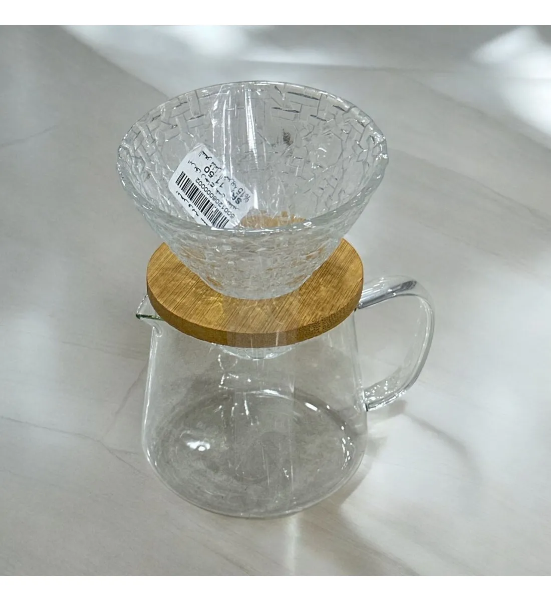 طقم تقطير v60 الة قهوة مكونة من قمع زجاجي وسيرفر زجاجي