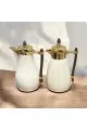  طقم ترامس يتصميم عصري الدانة  باللون ابيض ممسك خشب 