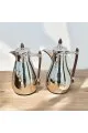  طقم ترامس يتصميم عصري الدانة كروم فضي ممسك خشب 