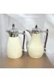  طقم ترامس يتصميم عصري الدانة  باللون ابيض ممسك خشب 