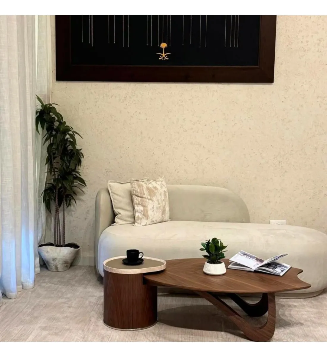 طاولات قهوه خشبيه رئيسية خشبية 136×77×42سم