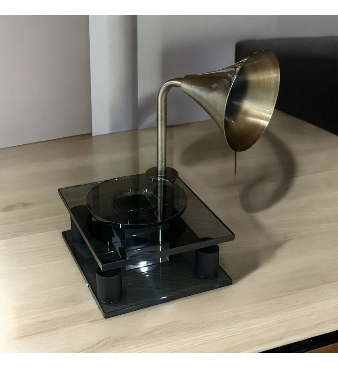 ديكور صندوق موسيقي كريستال اسود 24×14×16سم 