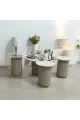طقم طاولات قهوه وتقديم خشب ببيج  5قطع  