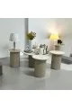 طقم طاولات قهوه وتقديم خشب ببيج  5قطع  
